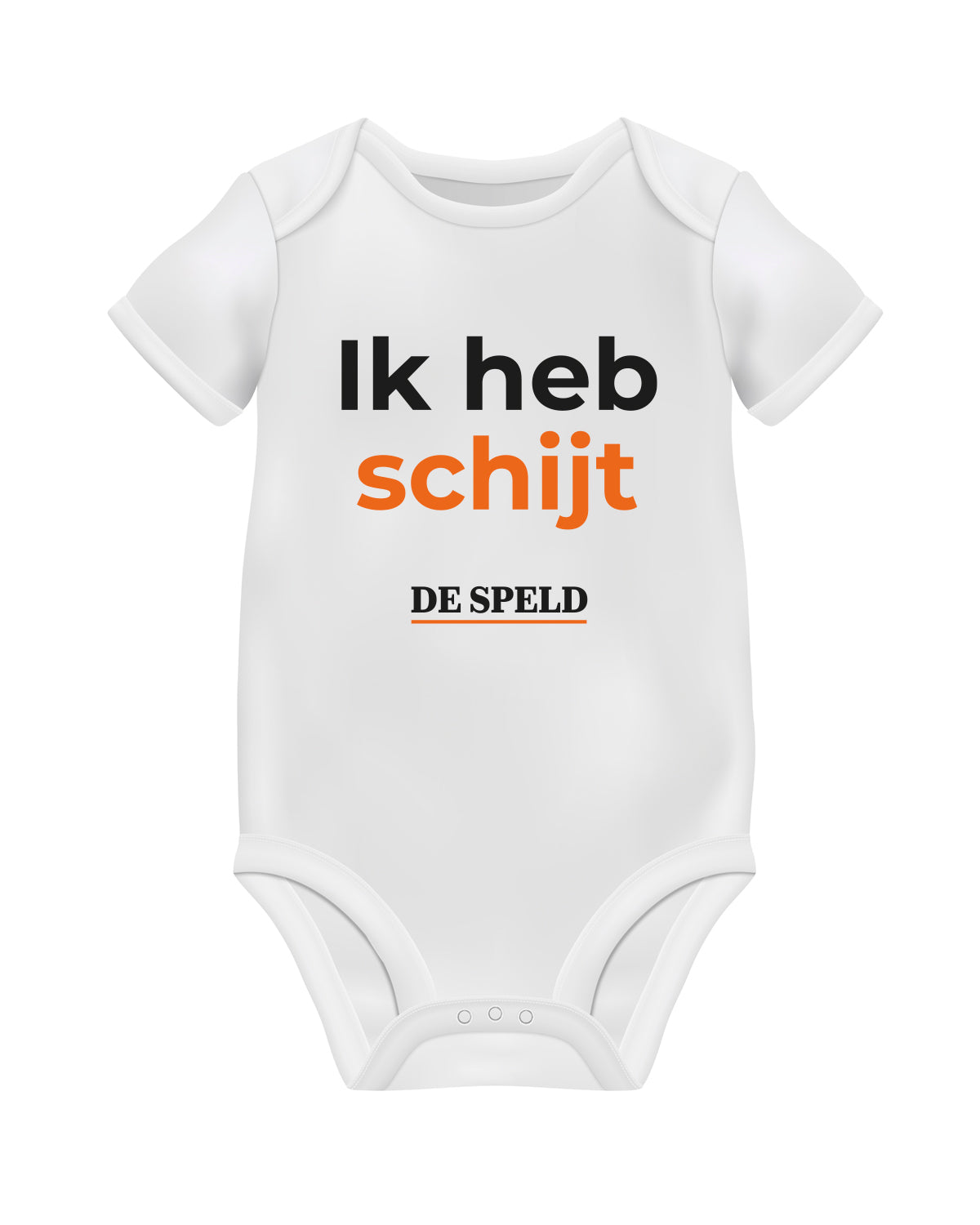 Romper 'Ik heb schijt' (wit en zwart)  | De Speld