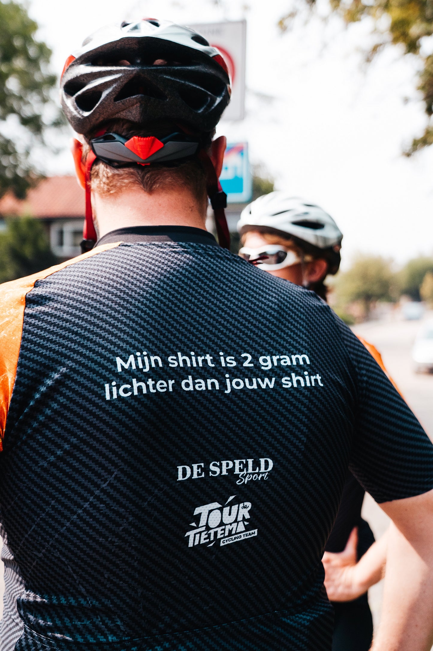 Tour de Tietema x De Speld Sport: Wielershirt 'Mijn shirt is 2 gram lichter dan jouw shirt'