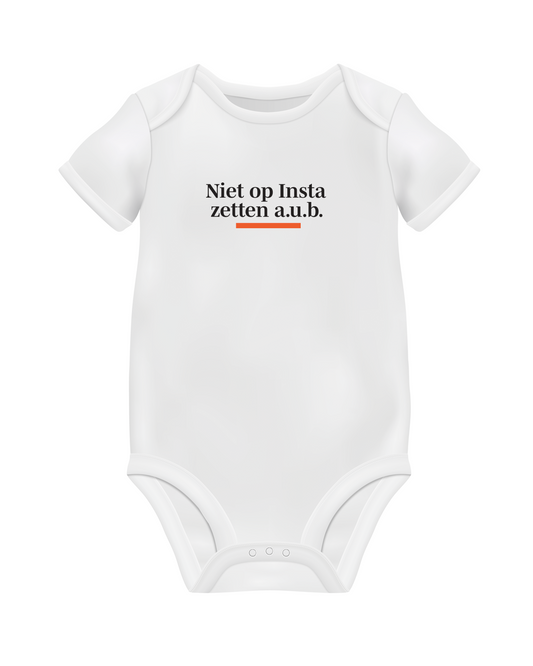Romper 'Niet op insta zetten a.u.b.' (Zwart & Wit) | De Speld