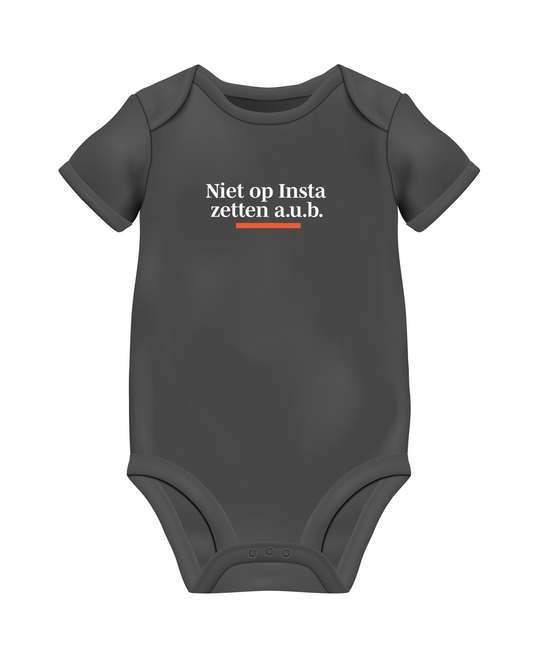 Romper 'Niet op insta zetten a.u.b.' (Zwart & Wit) | De Speld