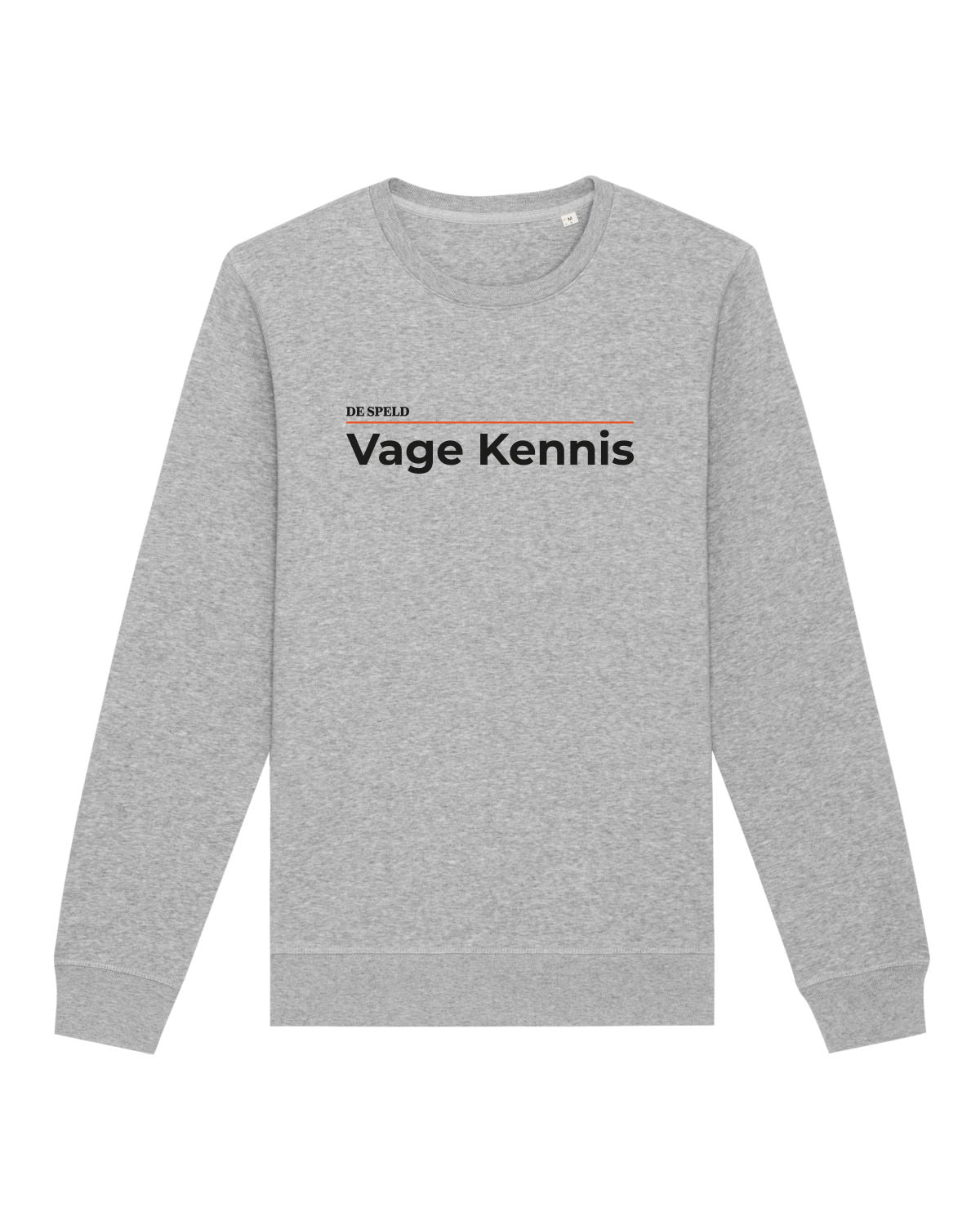 Sweater 'Vage Kennis' (grijs/zwart/wit, bio) | De Speld