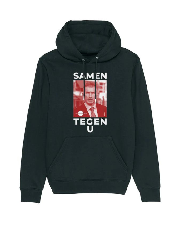 Hoodie 'Samen Tegen U' | Partij tegen de Burger (zwart, bio)