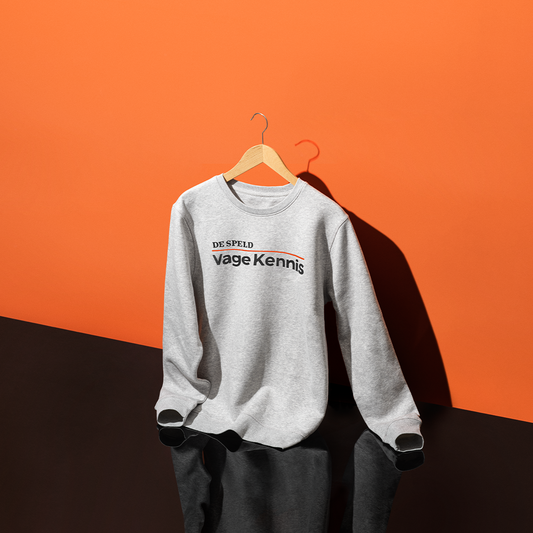 Sweater 'Vage Kennis' (grijs/zwart/wit, bio) | De Speld